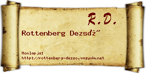 Rottenberg Dezső névjegykártya